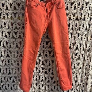 Free People Vibrant Orange Skinny Jeans